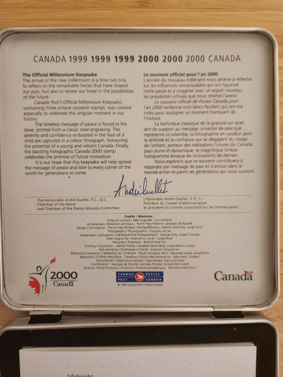 Canada 1999-2000 Millennium Keepsake Tin - photo 2