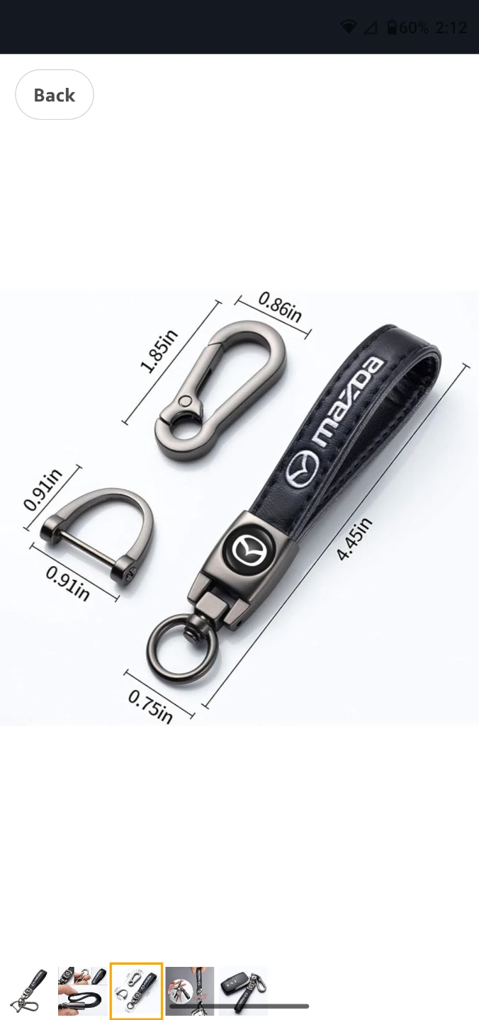 Mazda Leather Key Chain Fob