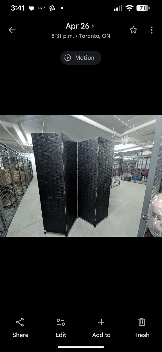 Black 3-Panel Room Divider Screen - photo 4