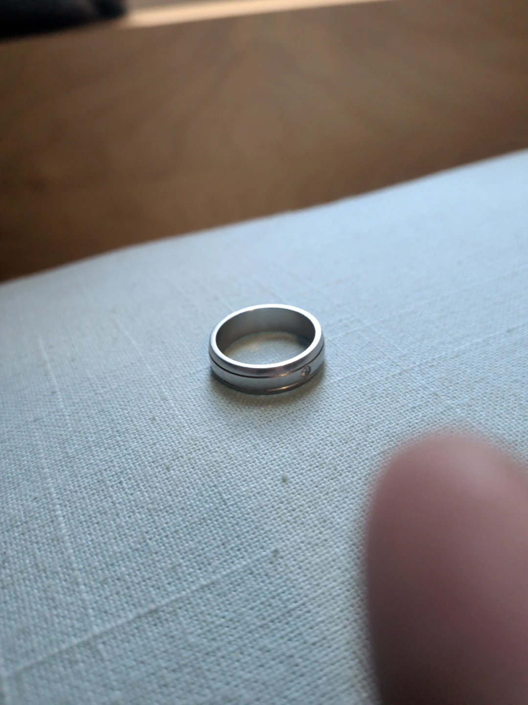Men's Wedding Band with Diamond Accent