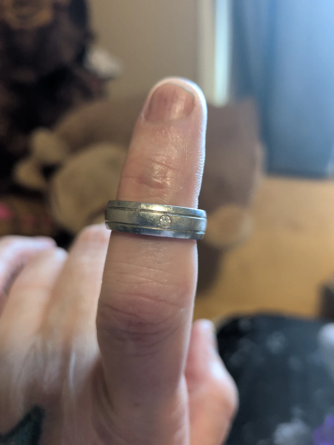 Men's Wedding Band with Diamond Accent - photo 3