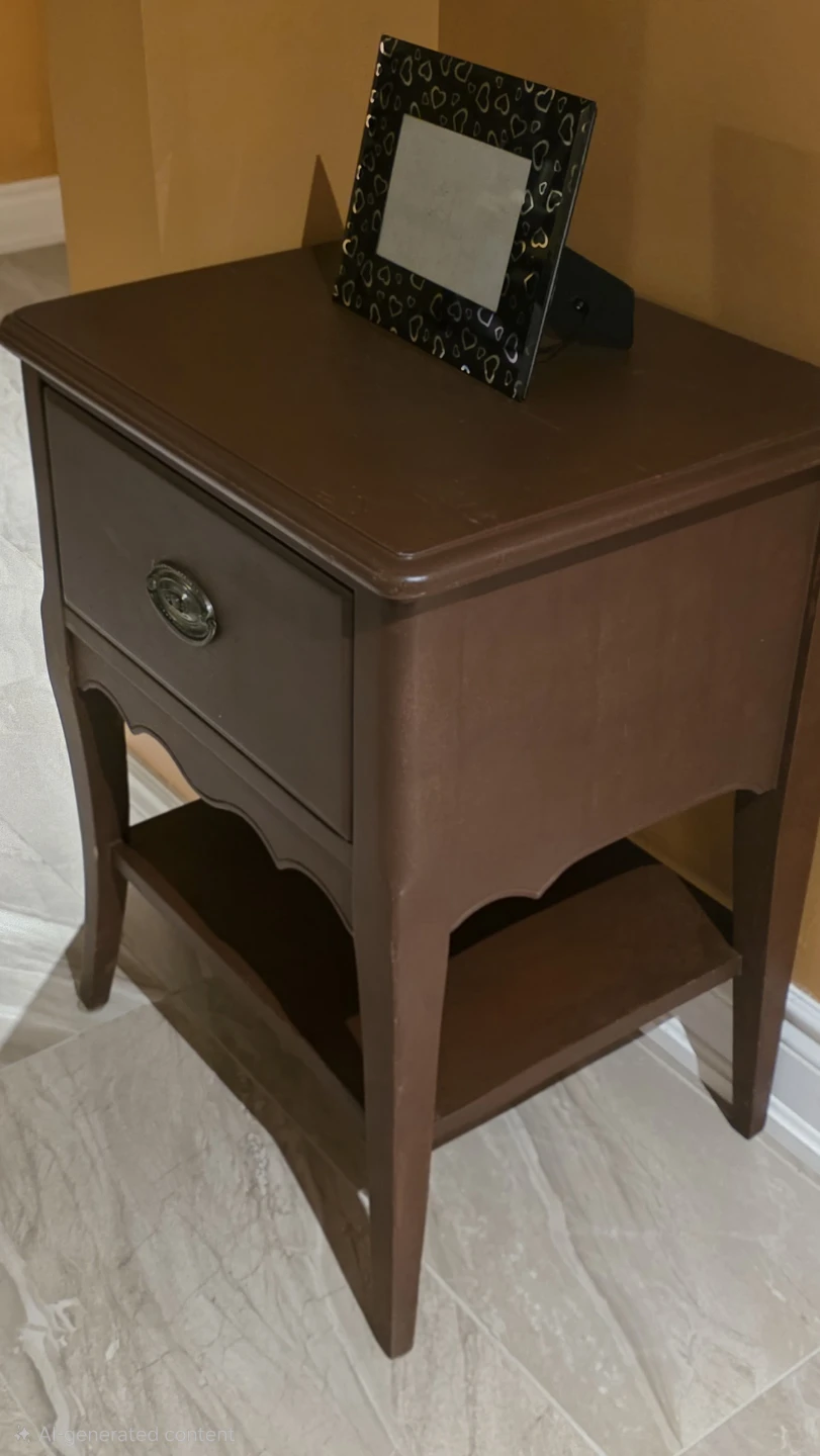 Brown End Table with Drawer - photo 2
