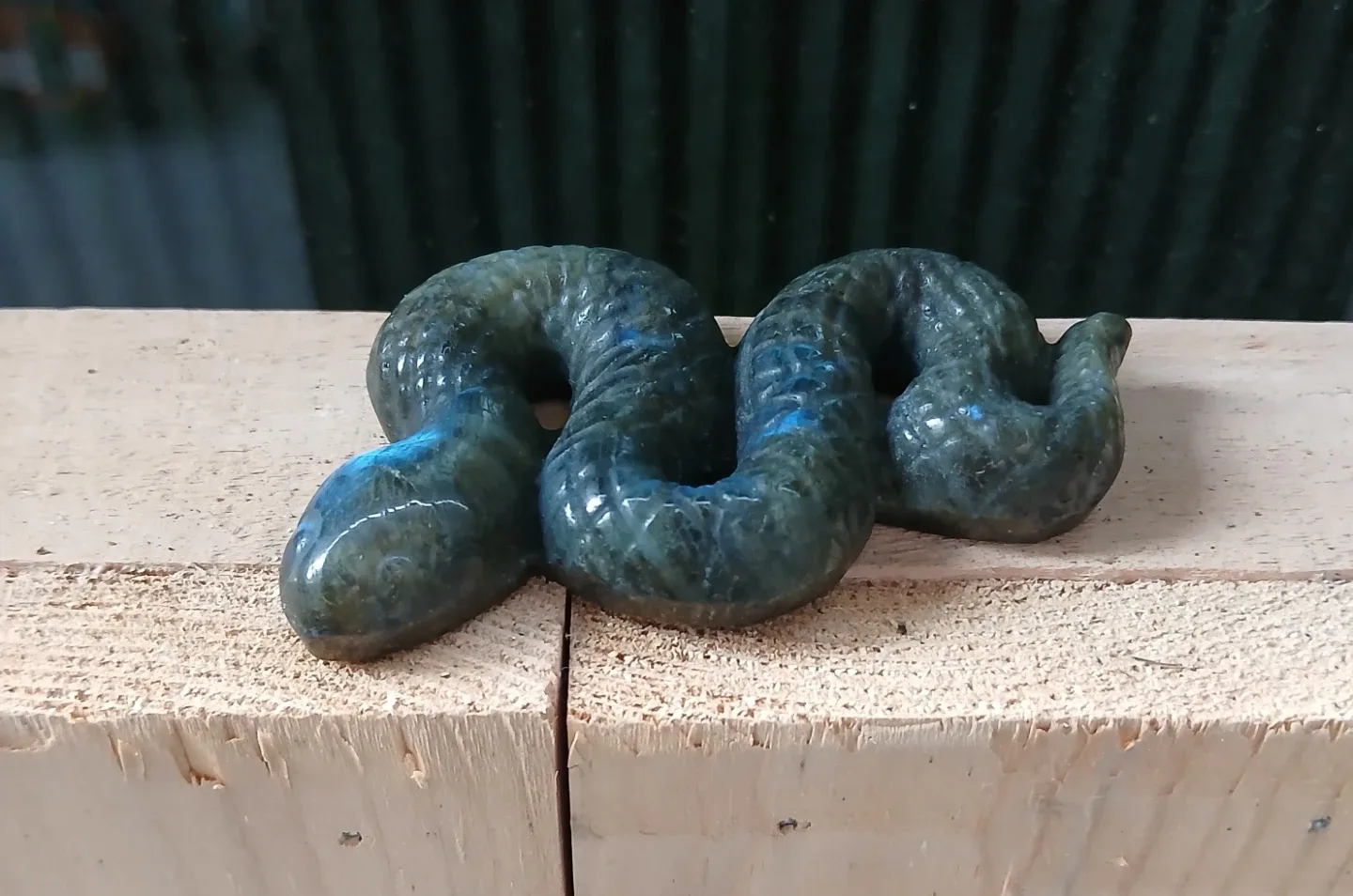 Labradorite Stone Snake Figurine - photo 3