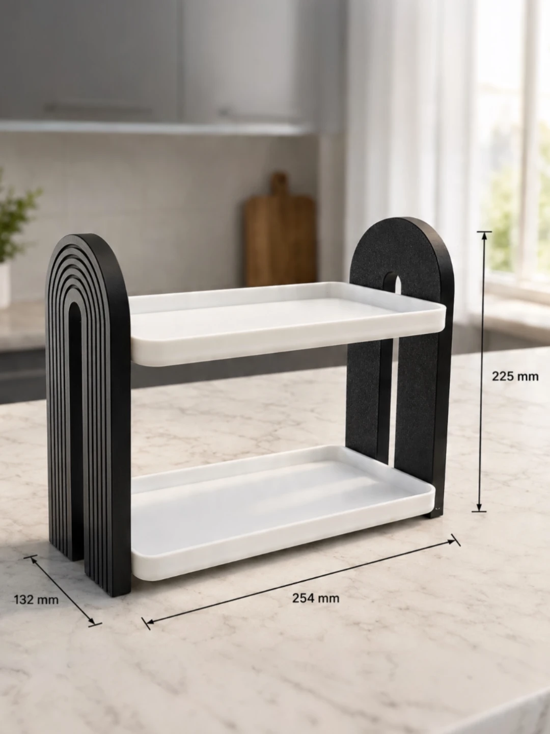 2-Tier Desk Organizer Tray with Arched Sides