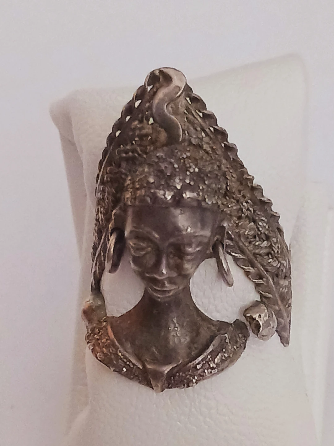 Gorgeous African Lady Portrait Silver Ring. 6. - photo 4