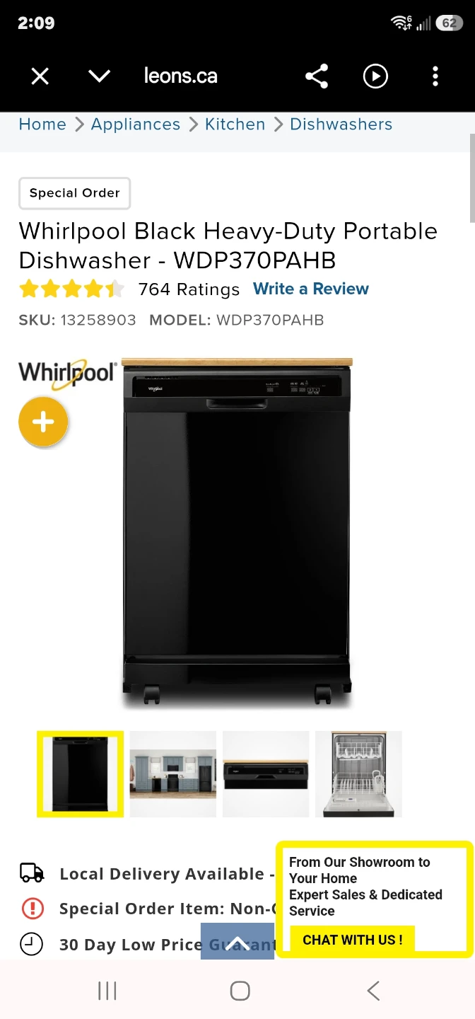 Whirlpool Black Heavy-Duty Portable Dishwasher - photo 2