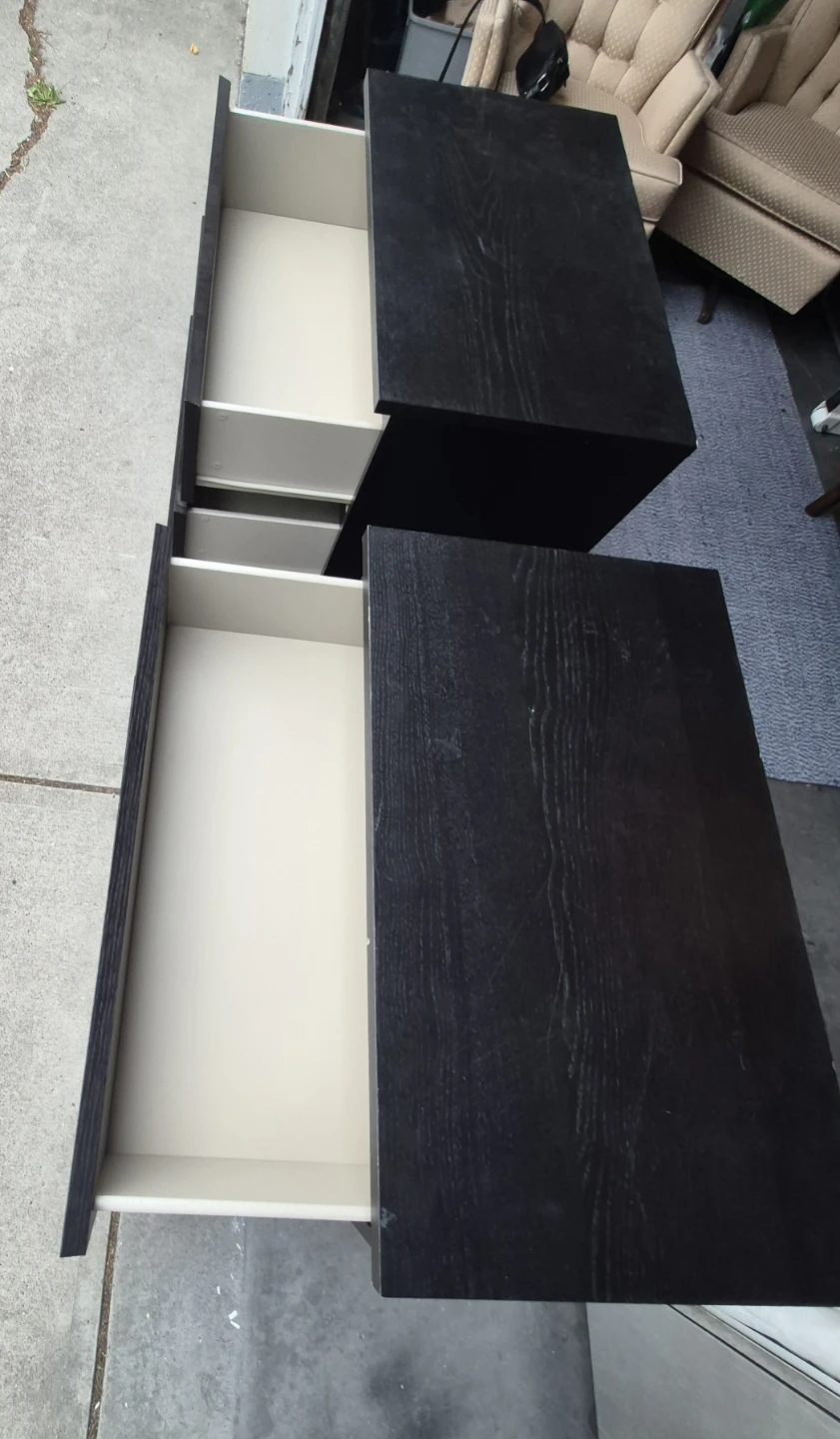 Black 3-Drawer Dressers (2) - IKEA MALM style - photo 3