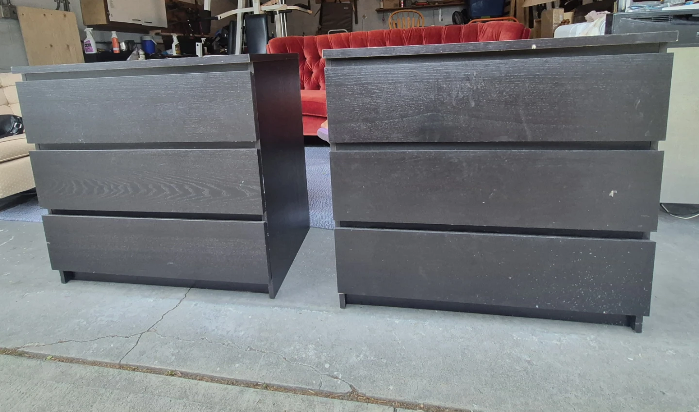 Black 3-Drawer Dressers (2) - IKEA MALM style - photo 4
