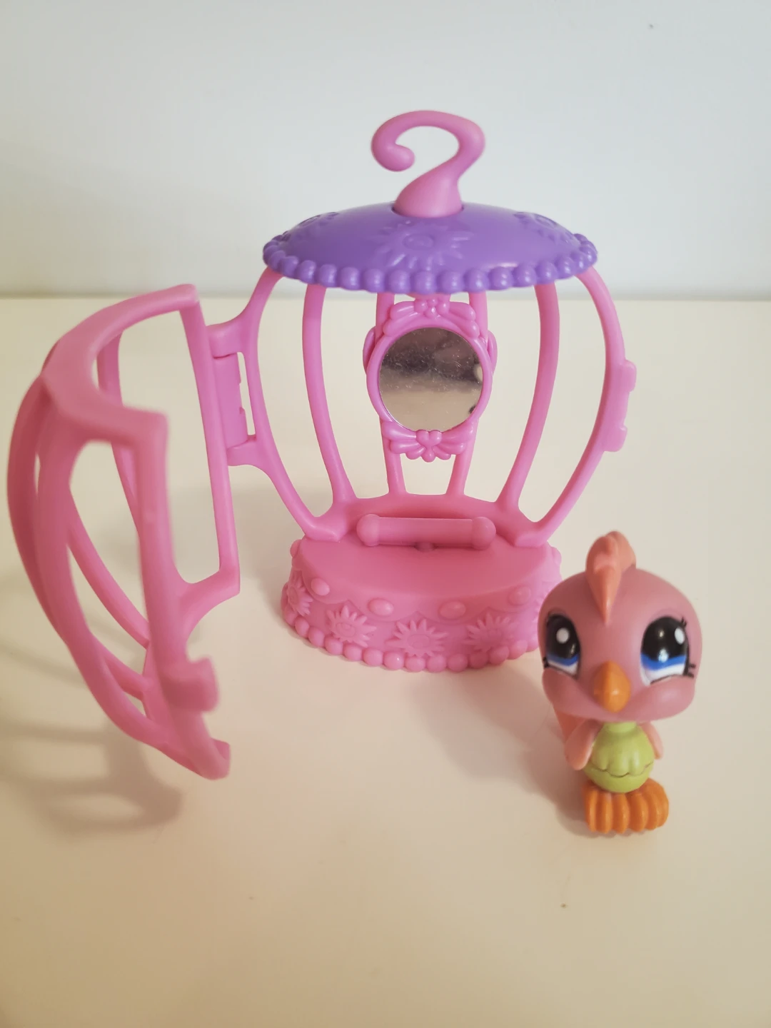 2006 Littlest Pet Shop Parokeet #854 Plus Bird Cage From 2004
