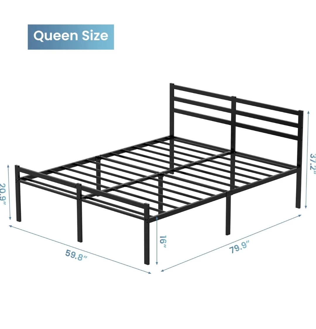 Queen Metal  Bed Frame with Headboard and Footboard - photo 2