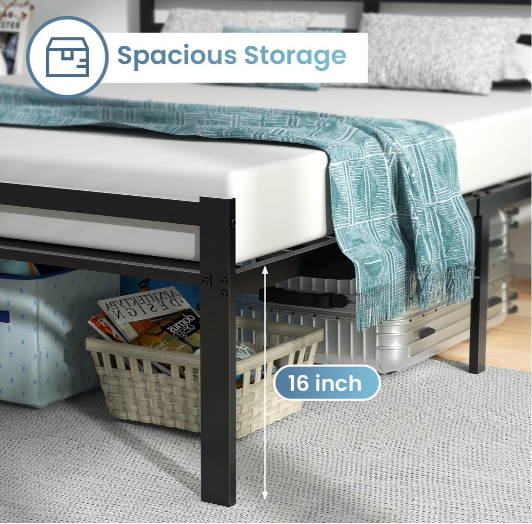 Queen Metal  Bed Frame with Headboard and Footboard - photo 3
