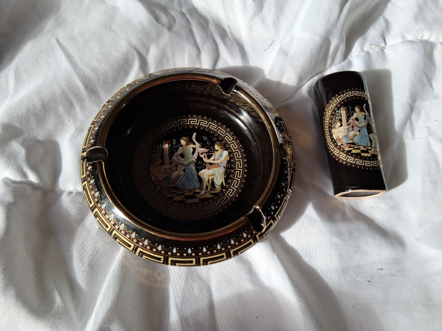 Adis Hand-Made in Greece Ashtray and Lighter  Holder - photo 3