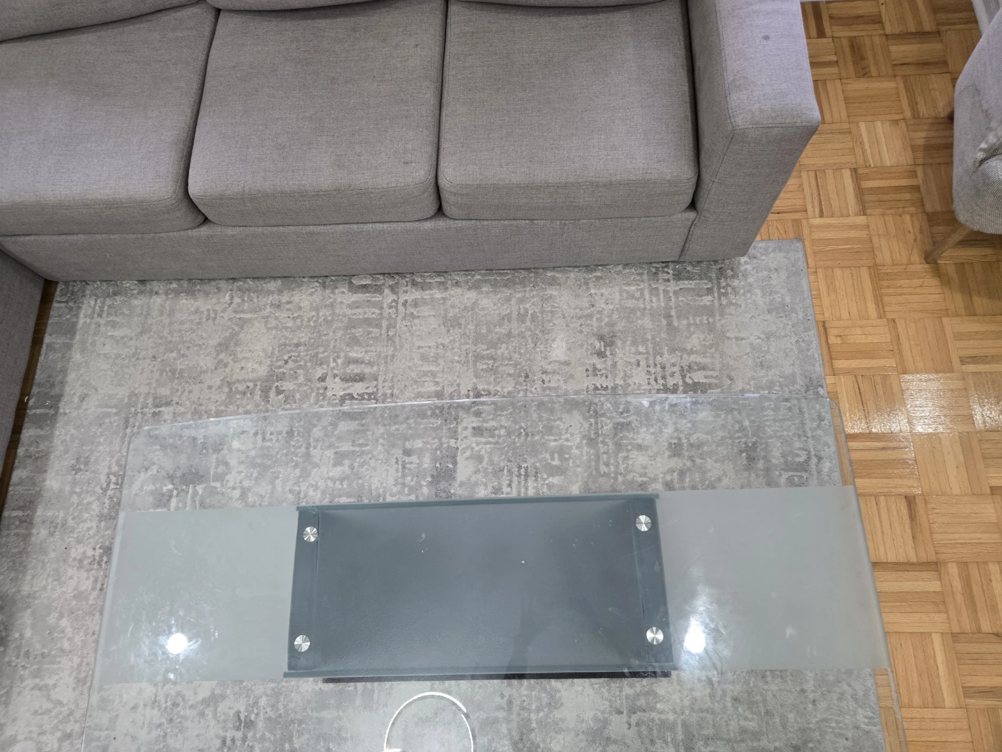 Glass Coffee Table with Modern Base - photo 2