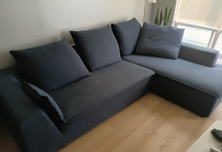 Dark Blue Sectional Sofa - photo 2