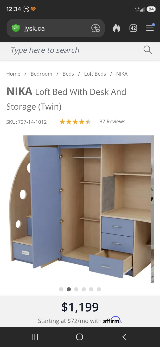 NIKA Loft Bed With Desk And Storage (Twin) - photo 2