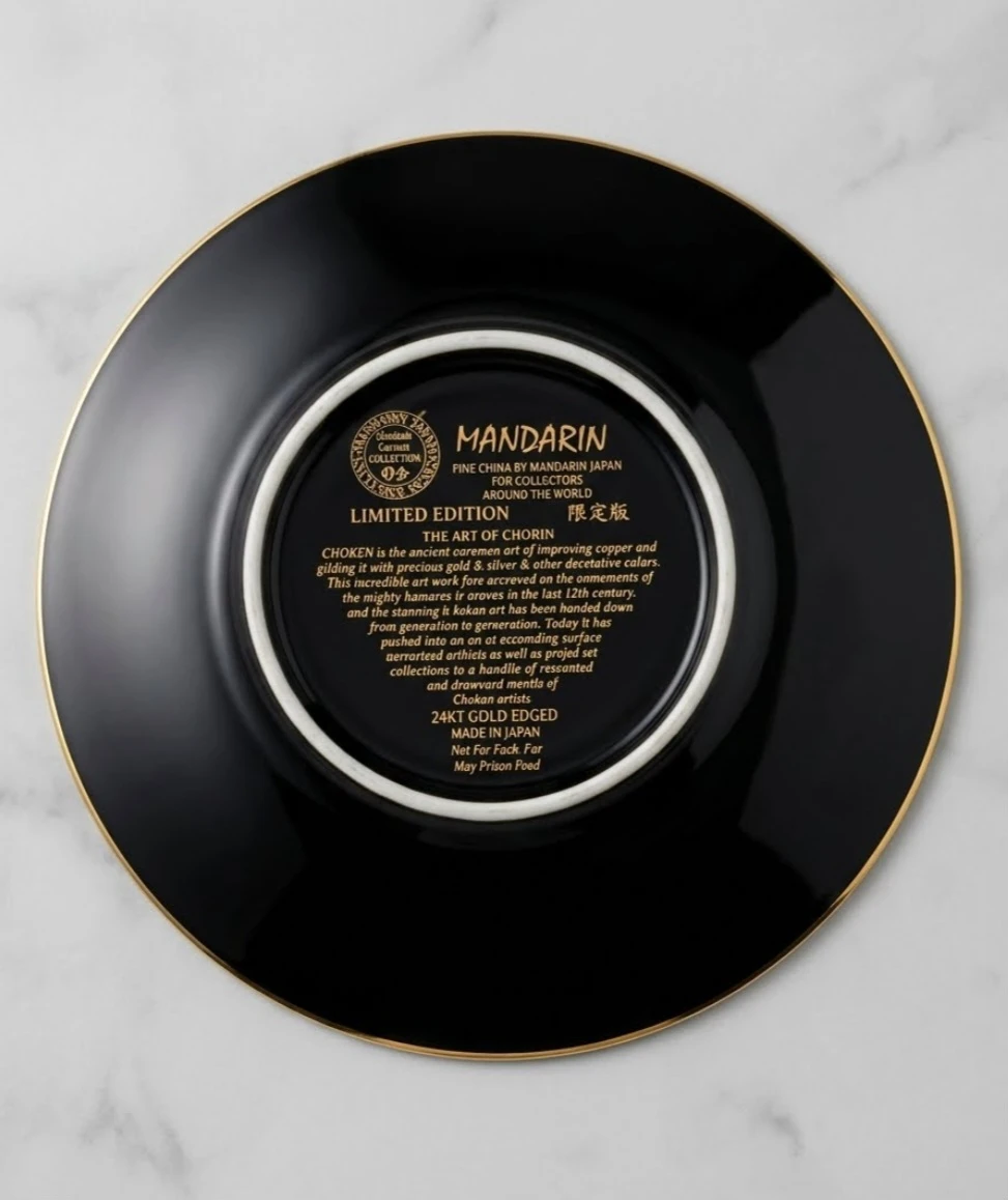 Japanese "Happy 50th Anniversary" Collector Plate – 24K Gold - photo 2