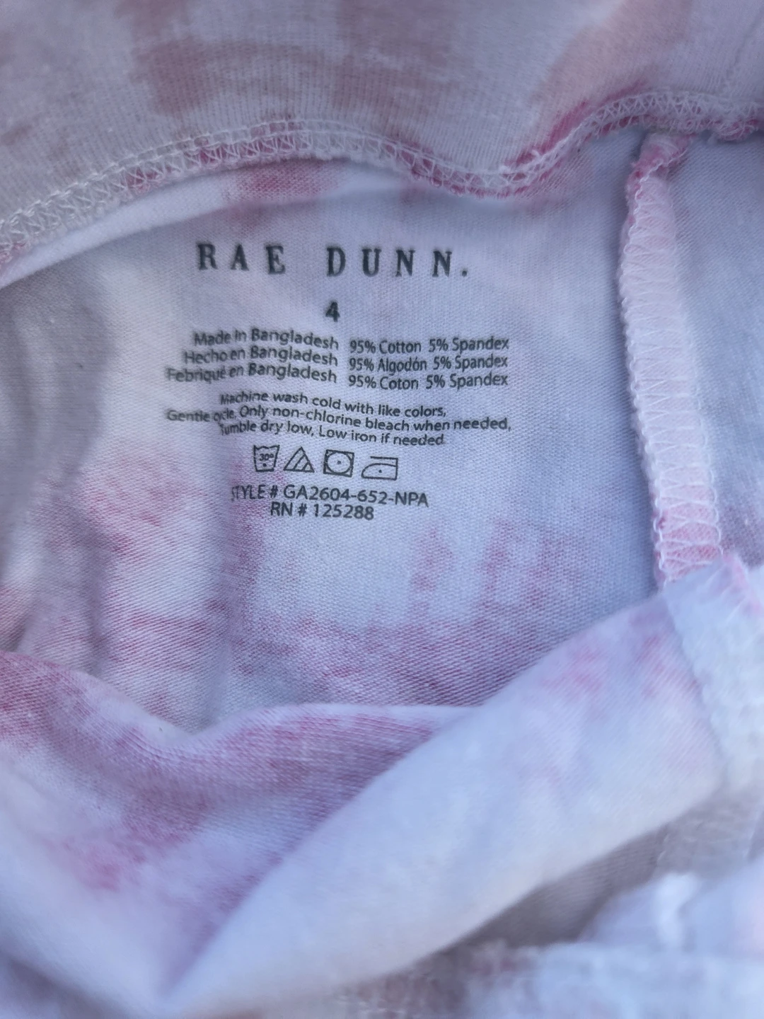 Toddler Girls Rae Dunn Tie Dye Leggings Size 4 - photo 3