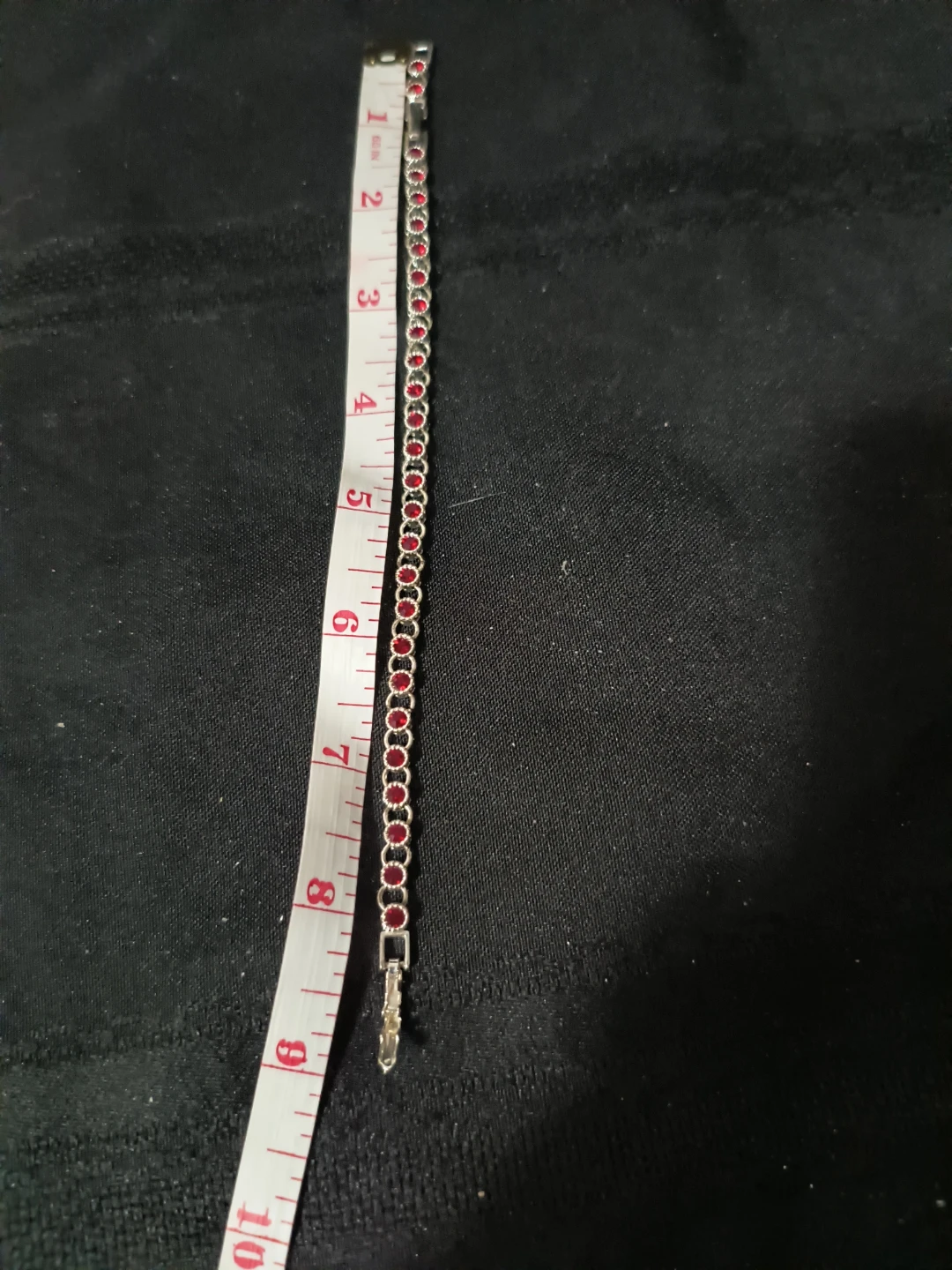Silver-toned Bracelet with Red Stones - photo 2