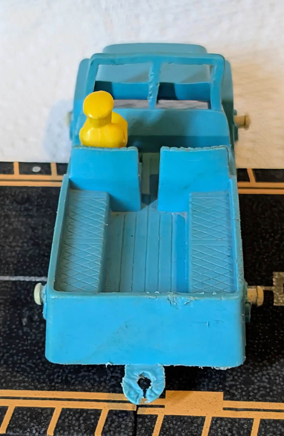 Vintage Blue Toy Jeep with Yellow Driver - Made in Canada - photo 3