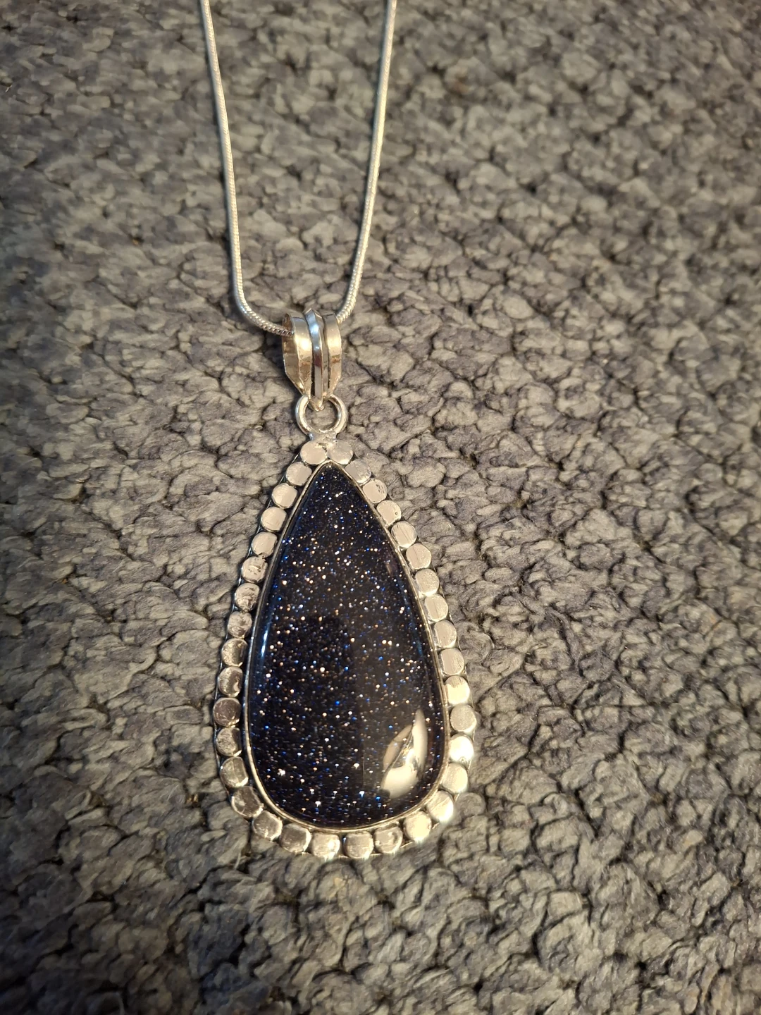 Sterling Silver Goldstone  Necklace