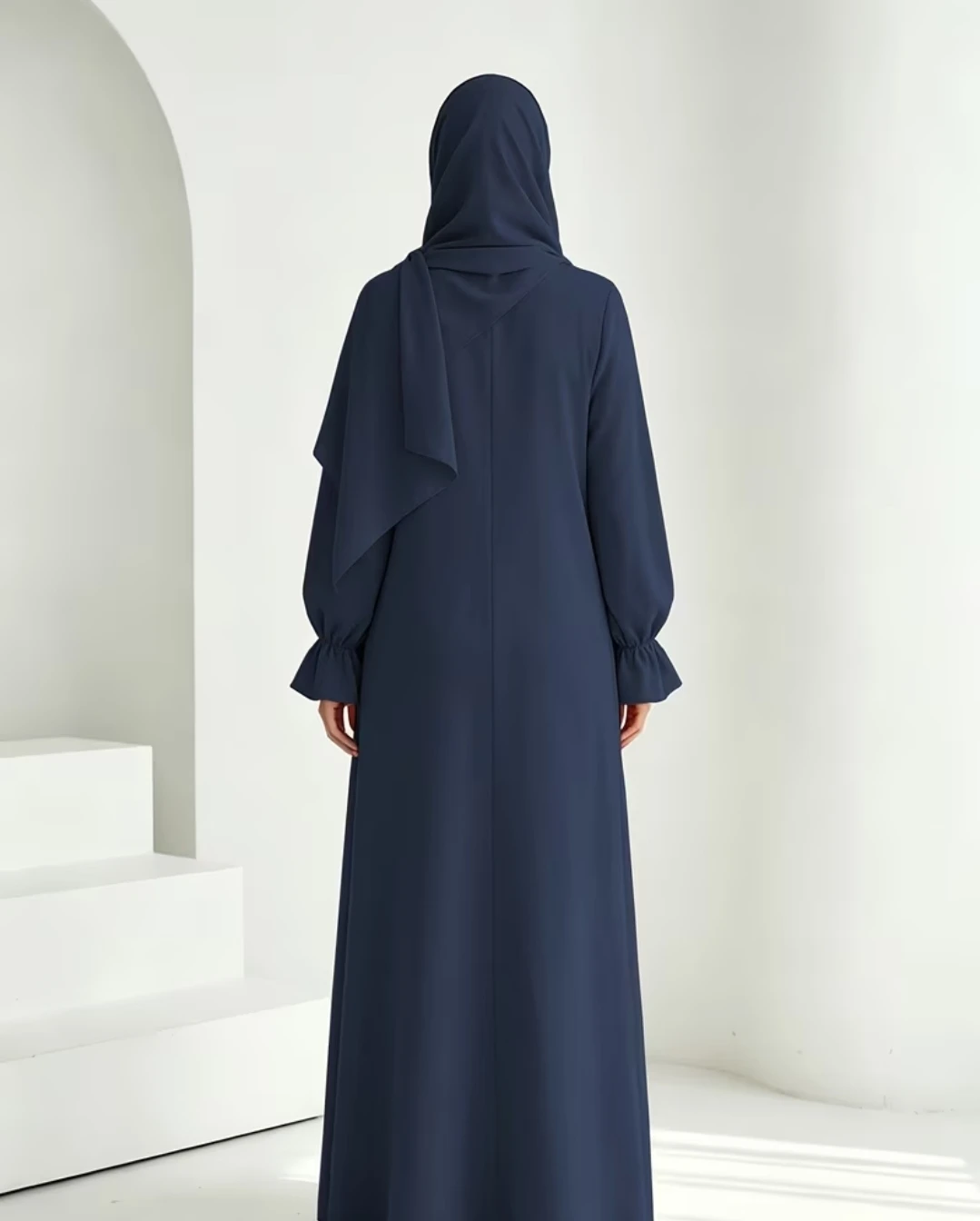 Navy Blue Abaya with Scarf XL - photo 3
