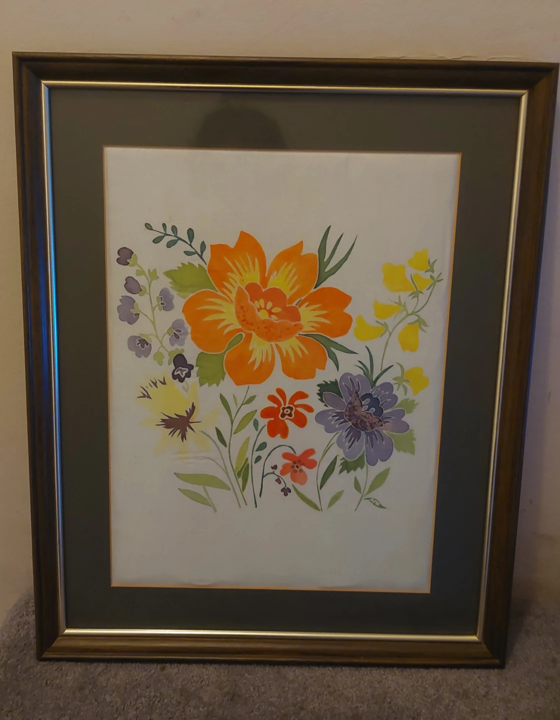 Framed Floral Watercolour Painting - photo 2