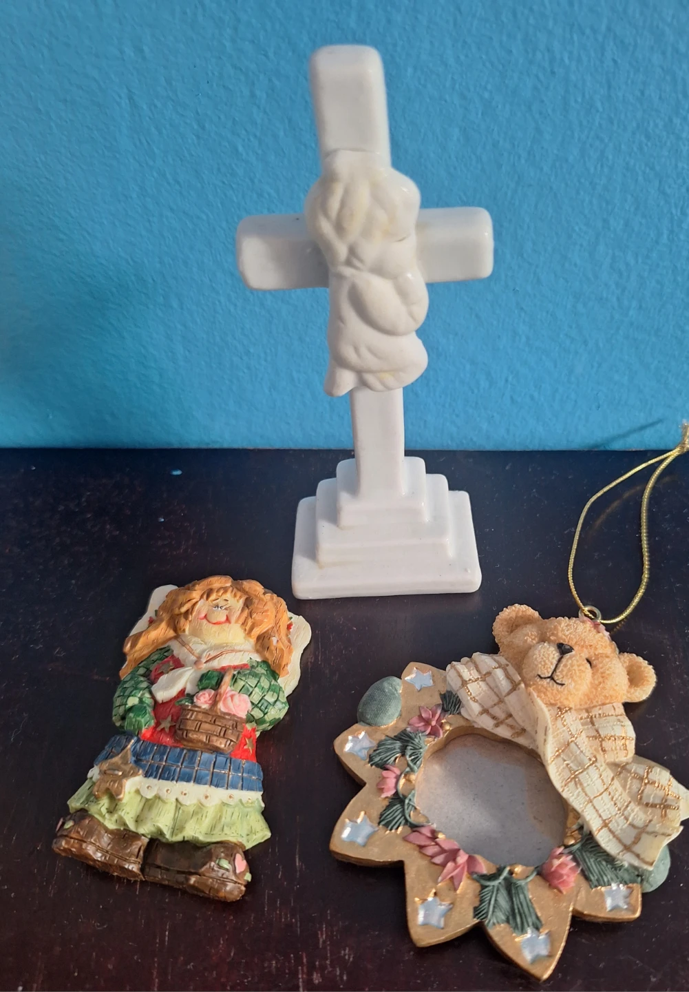 Decorative Figurines Angel, Girl Figurine & Bear Photo Frame