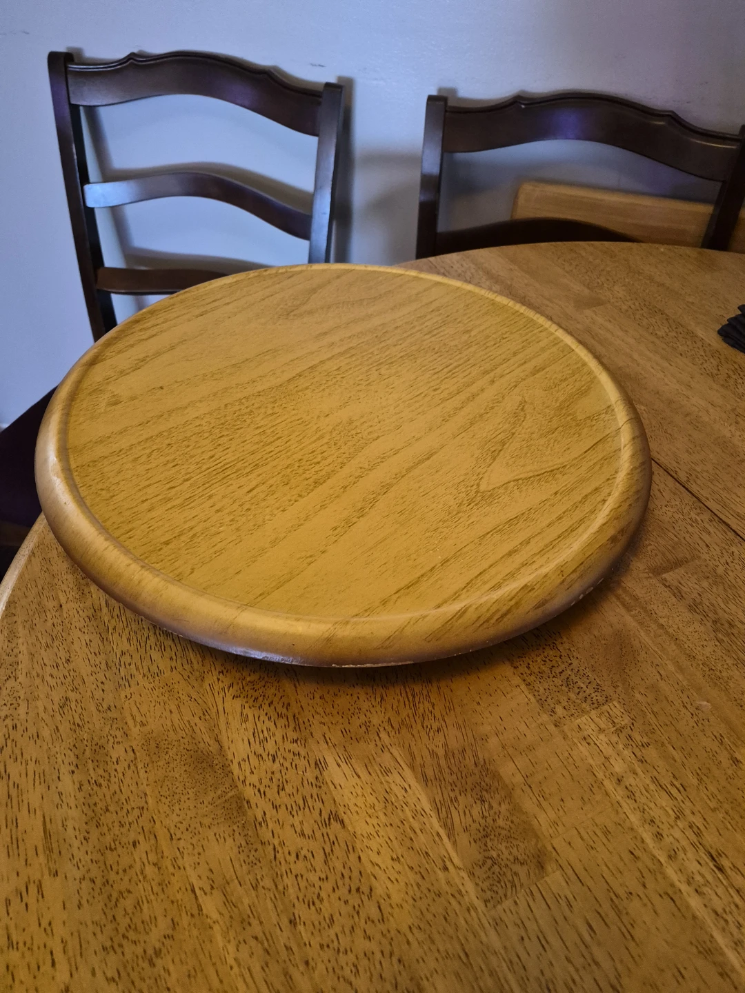 17" Round Wooden Older Lazy Susan - Great Shape - - photo 2