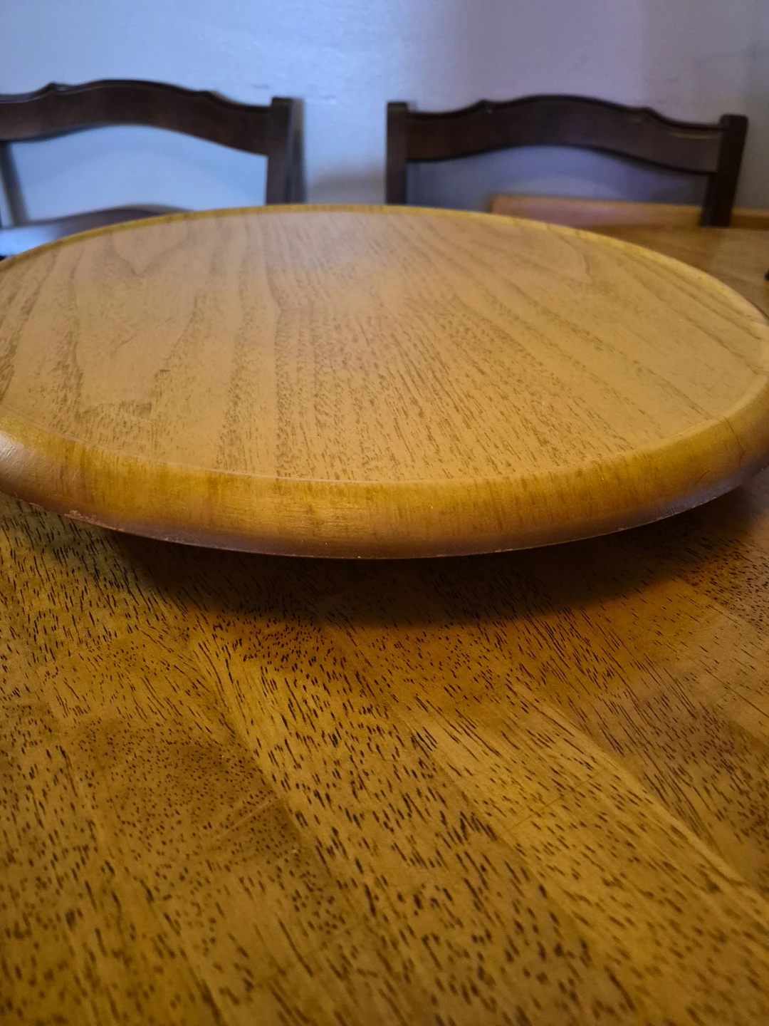 17" Round Wooden Older Lazy Susan - Great Shape - - photo 3