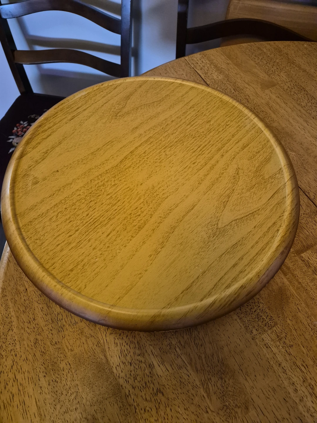 17" Round Wooden Older Lazy Susan - Great Shape - - photo 5