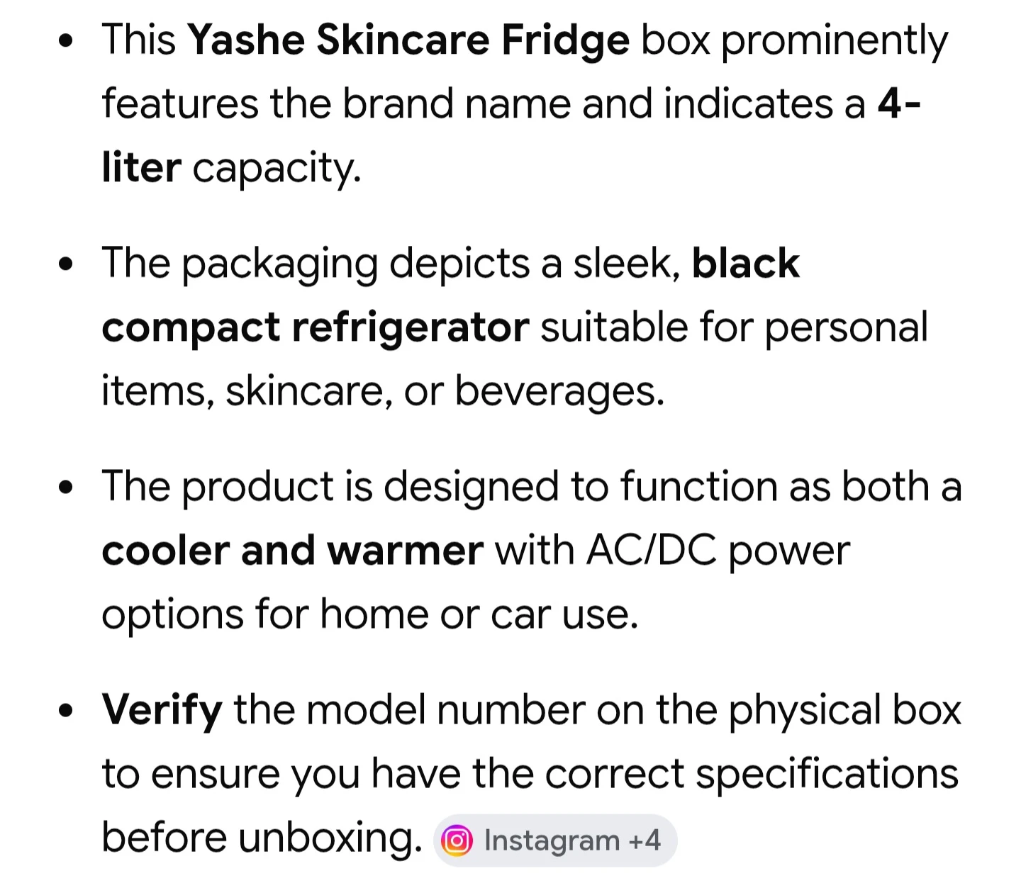 Yashe Skincare Fridge - 4L Black Mini Fridge - photo 4