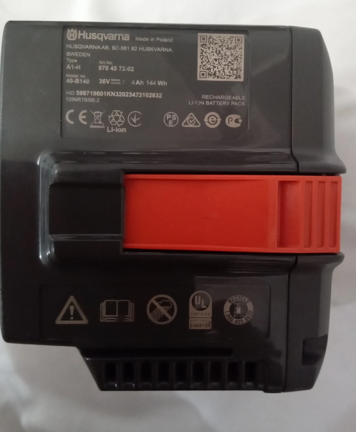 Husqvarna 40-B140 Rechargeable Li-ion Battery Pack