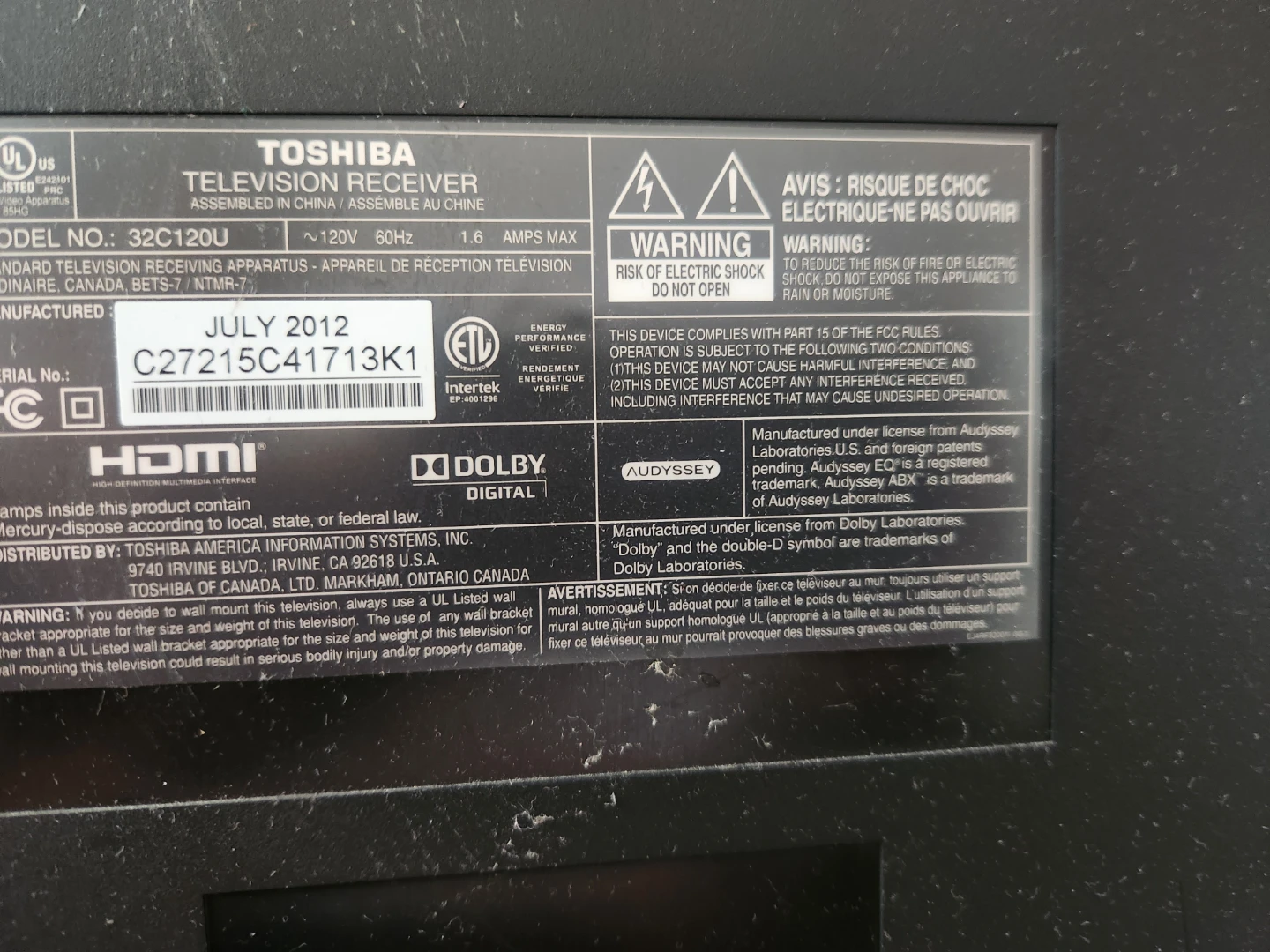 32 inch Toshiba tv