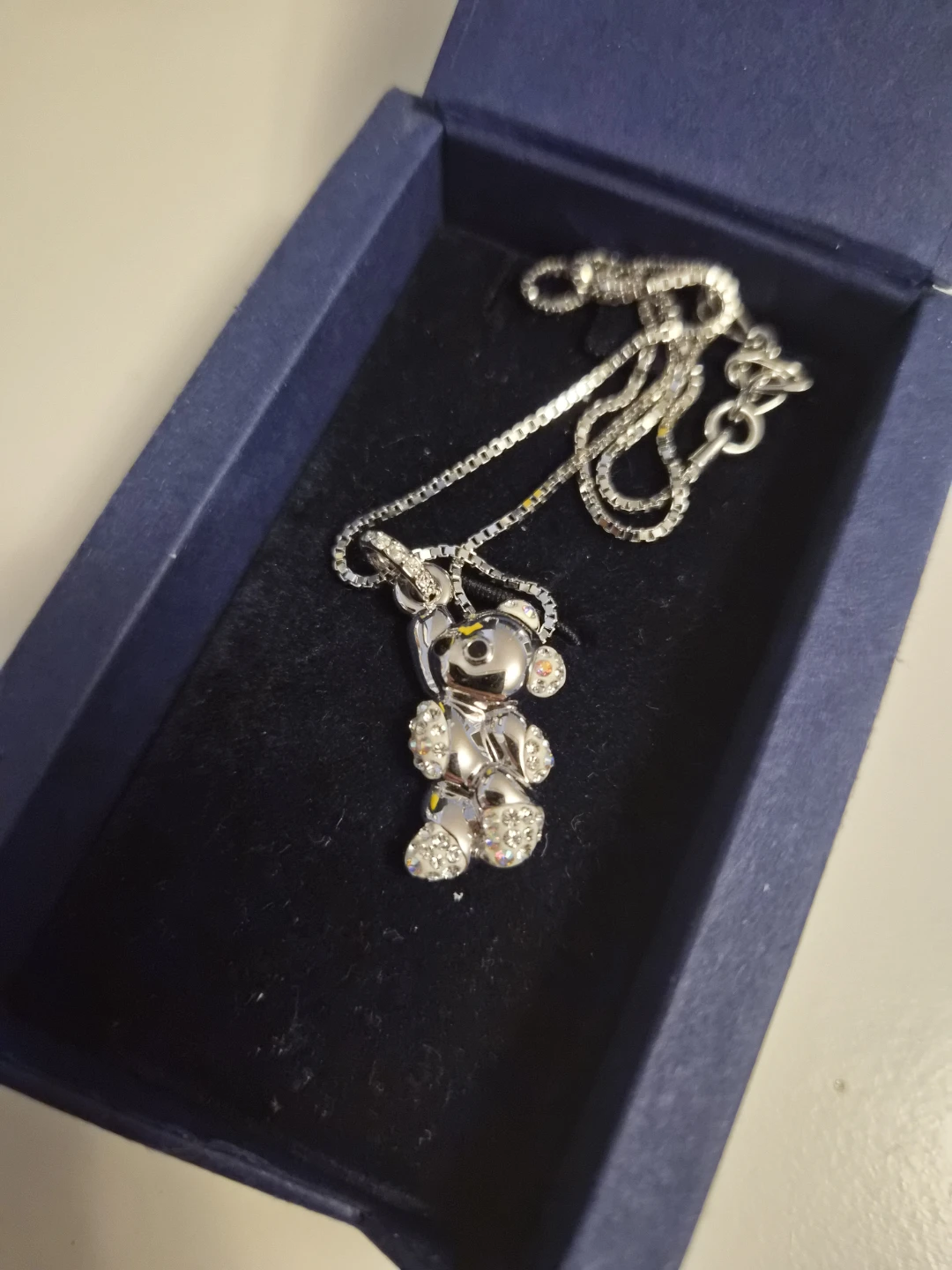 Swarovski Crystal Teddy Bear Necklace