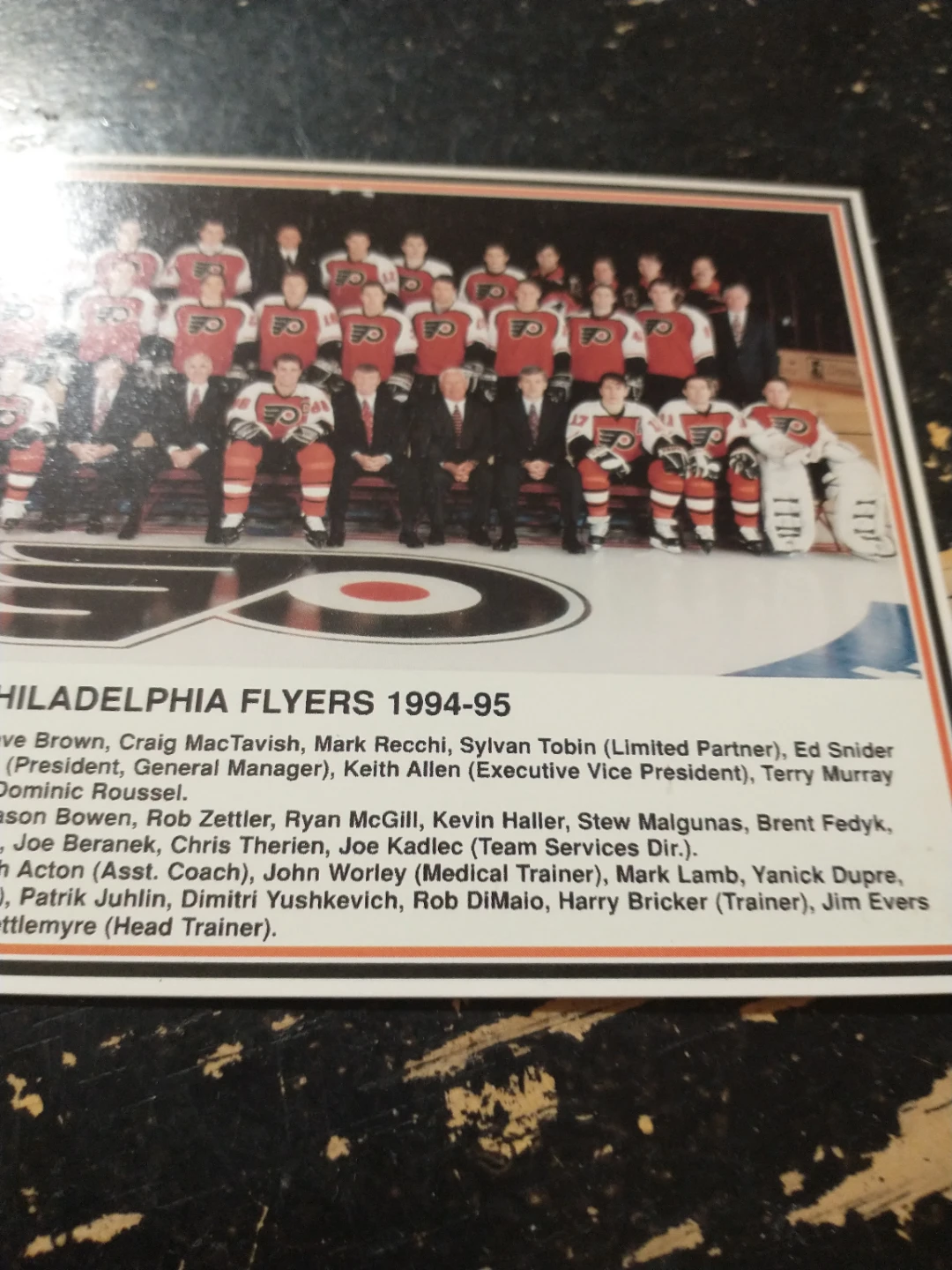 NHL Philadelphia Flyers 1994-95 Team Photo Postcard - photo 2