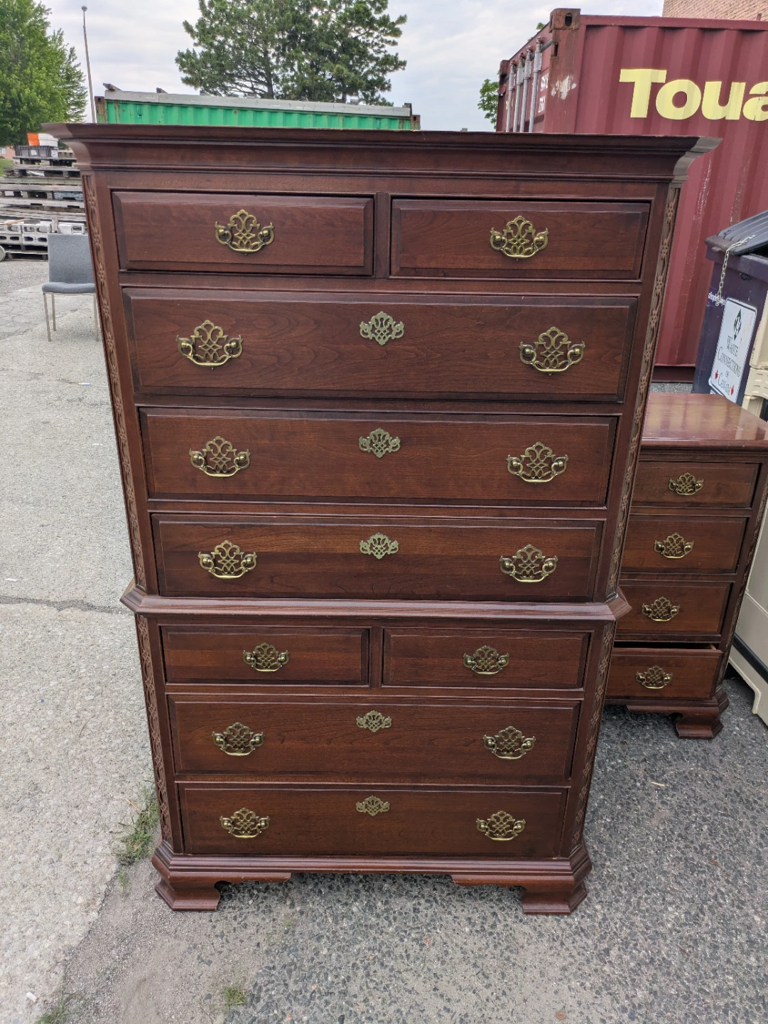 Tall wooden dresser