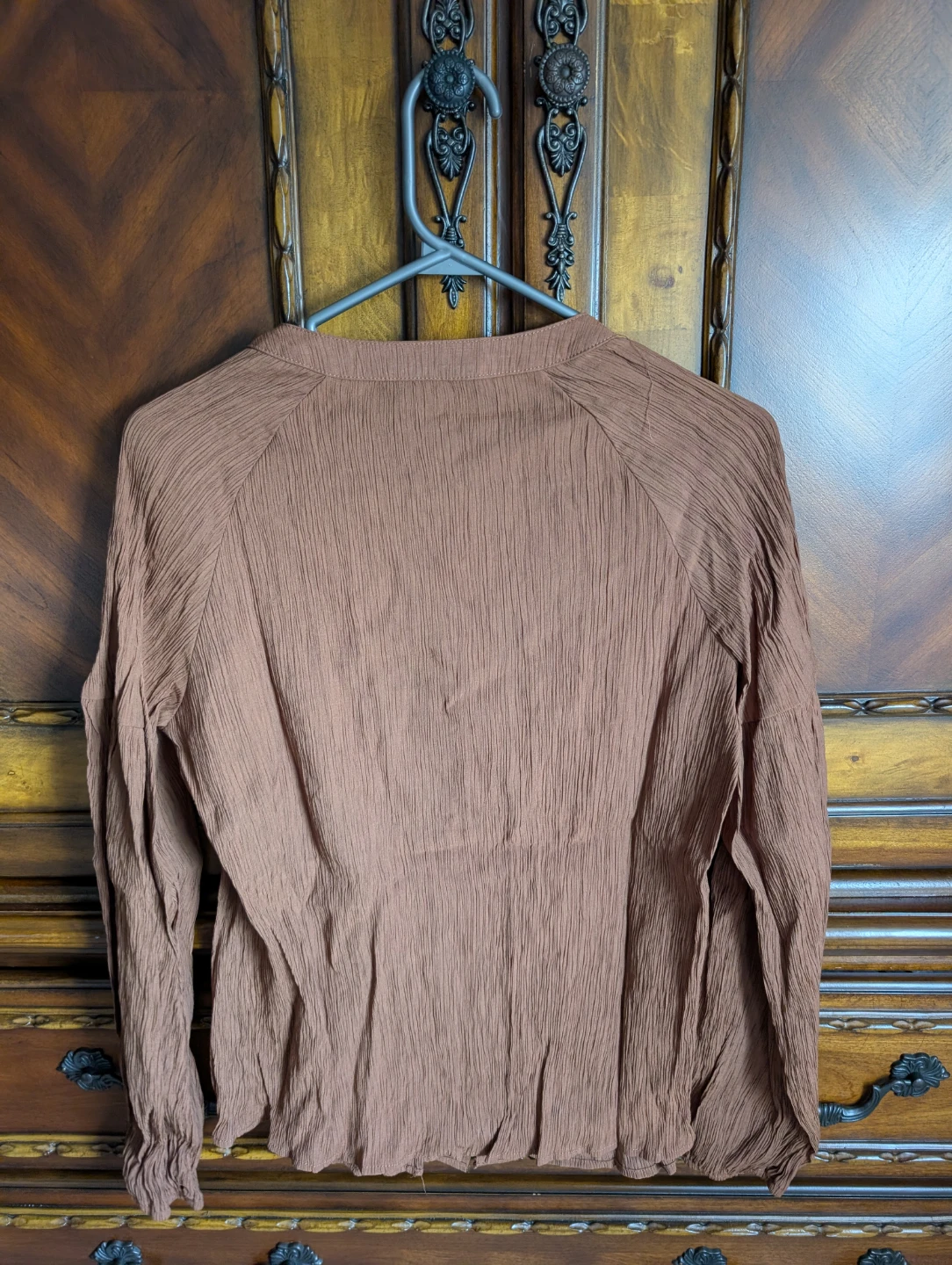 Dazy Women's Brown Button-Up Long Sleeve Shirt - photo 3
