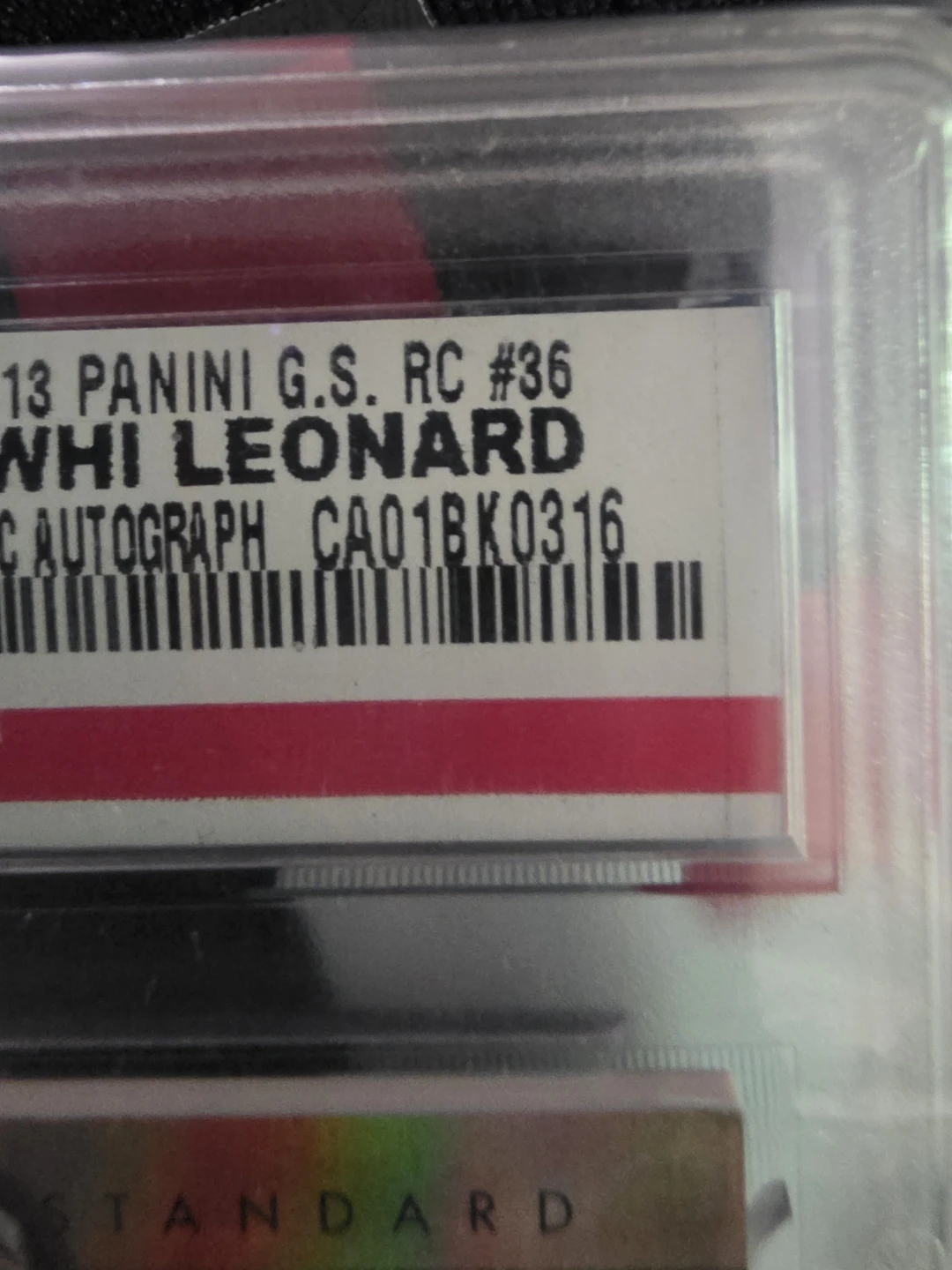 2012-13 Panini Kawhi Leonard Gold Strike RC Autograph - photo 2