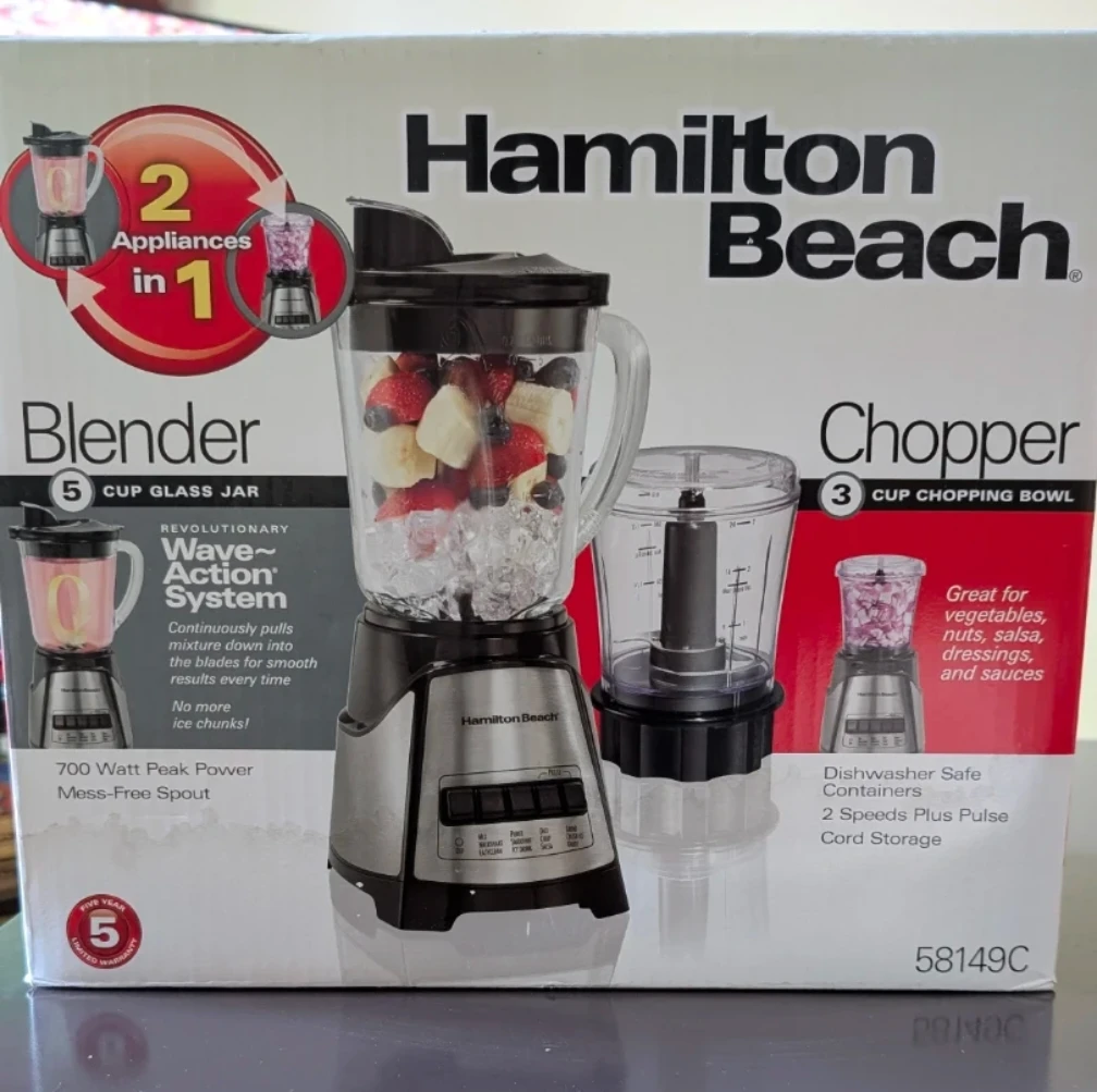 Hamilton Beach 5 Cup Blender and 3 Cup Chopper Set