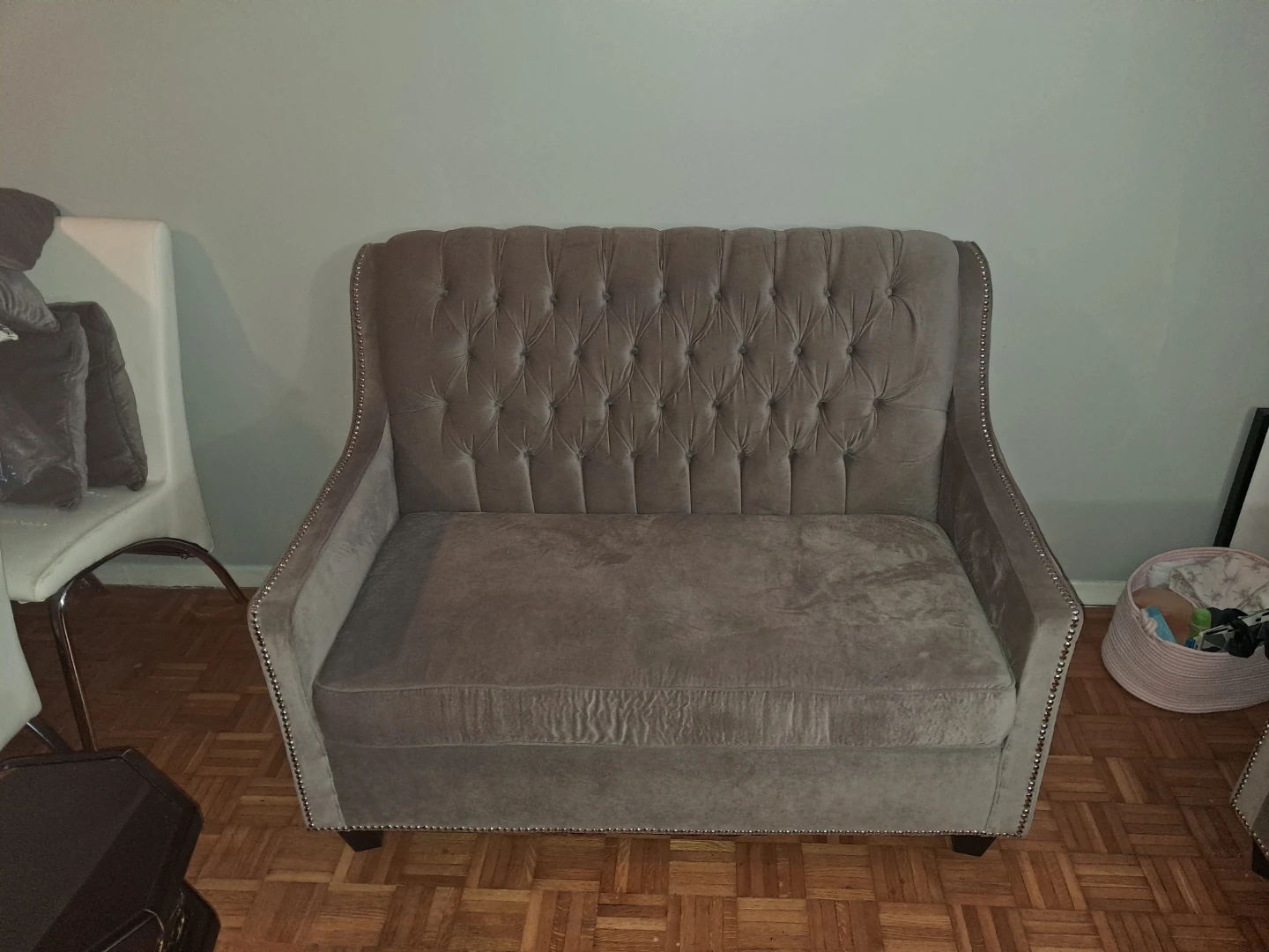 Gray Tufted Sofa Set – Couch + Loveseat!!!!! - photo 4
