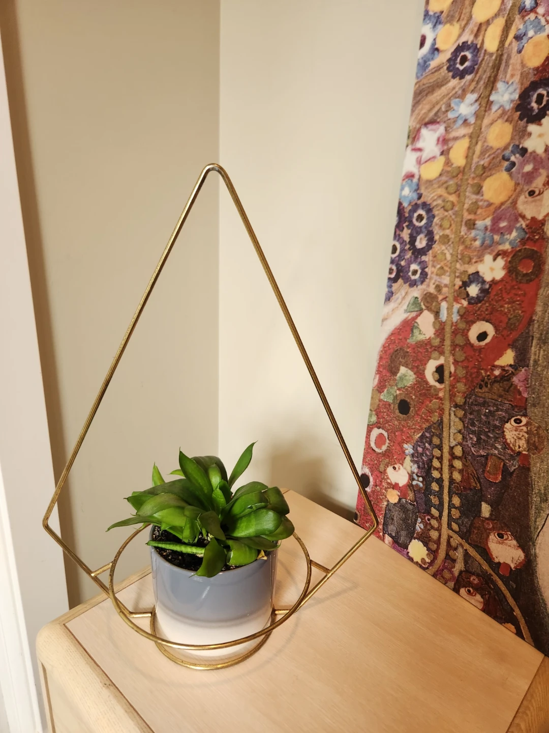 RARE FIND!!! Gold Diamond Shaped MID CENTURY ATOMIC  Plant Stand