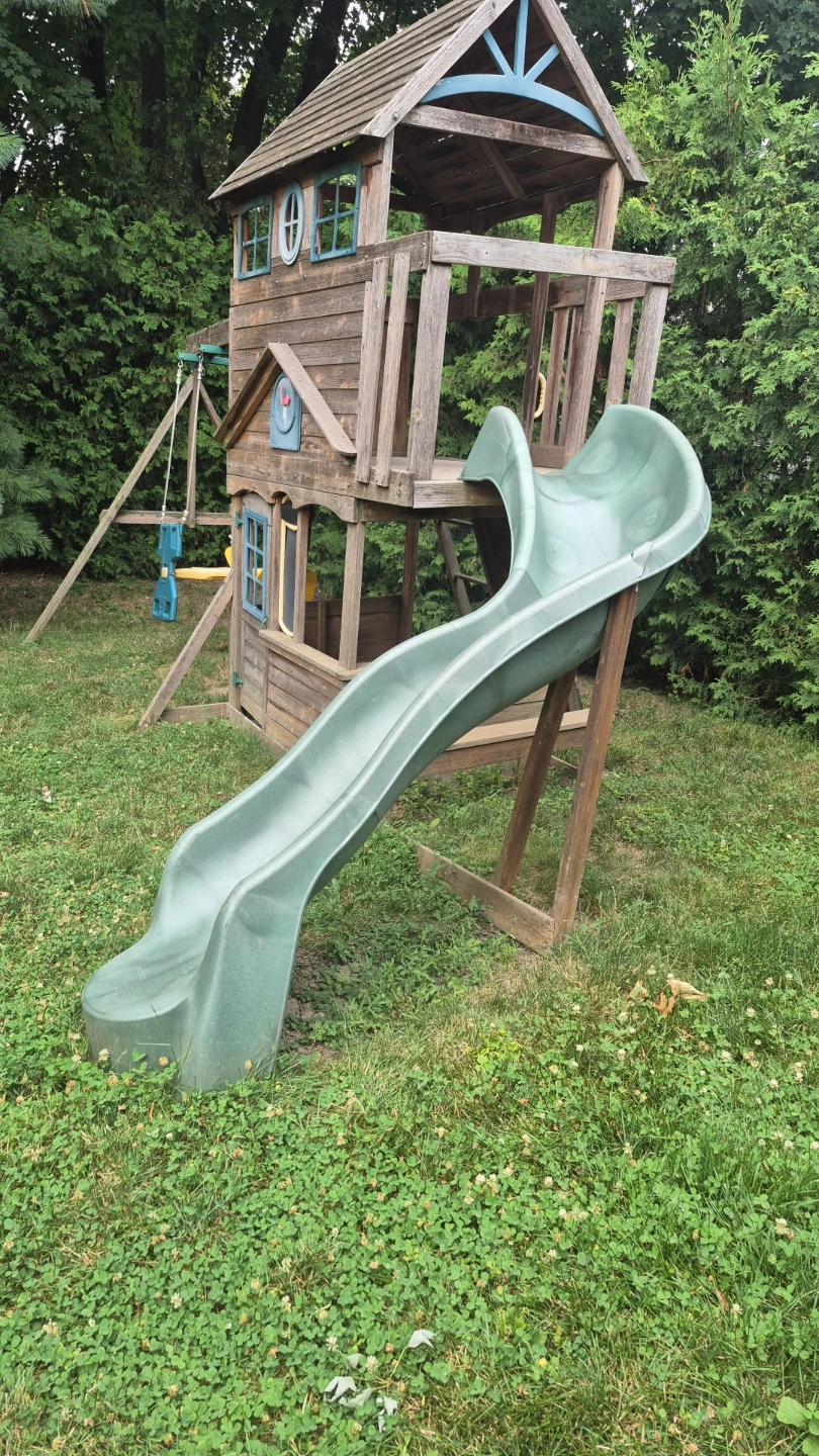 Wooden Treehouse Swing Set with Slide - photo 5