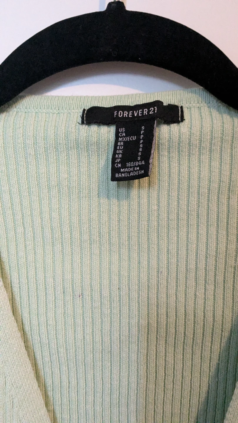 Light Green Ribbed Wrap Top - photo 4