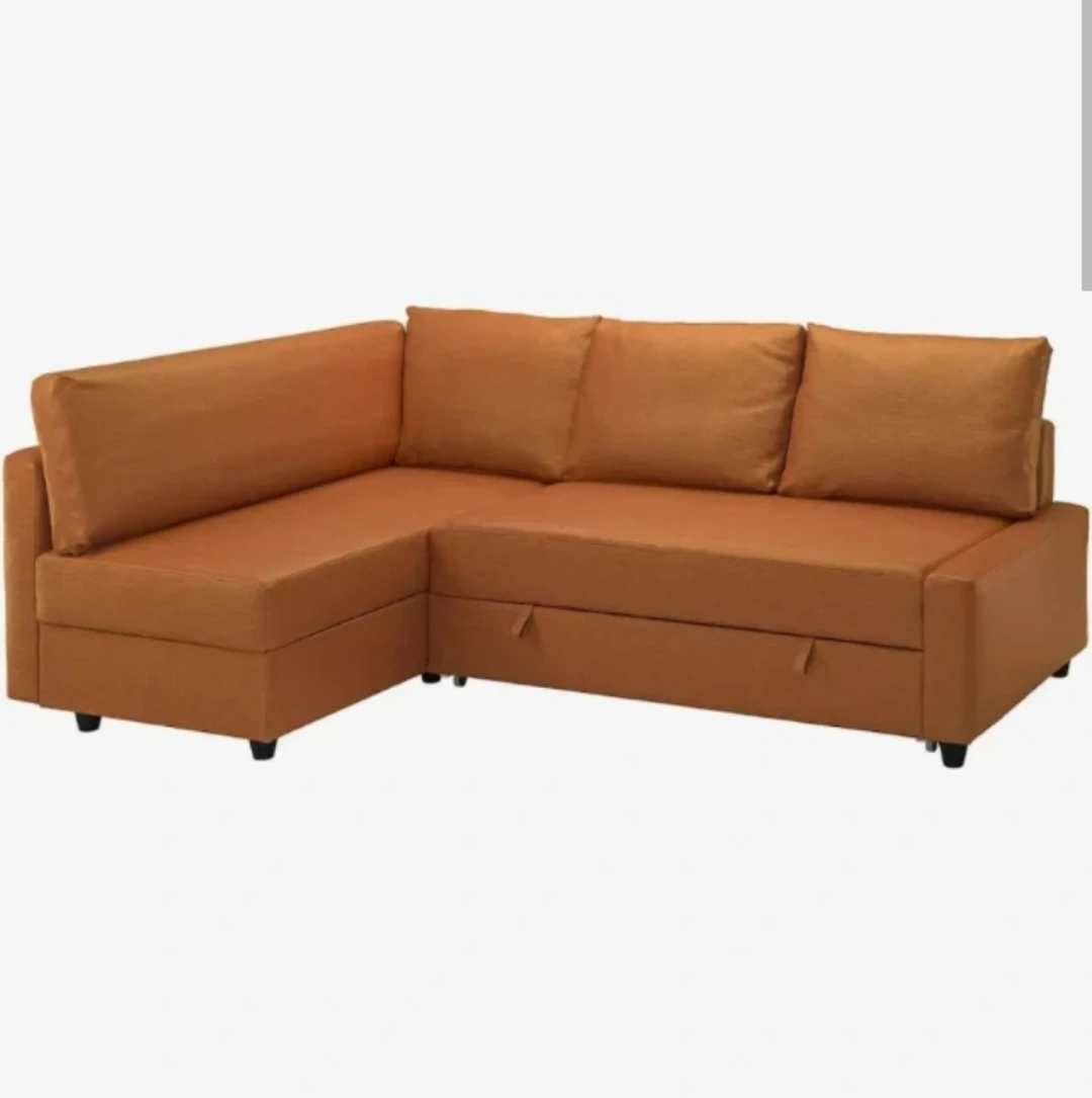 IKEA Orange Sectional Sofa Bed with Storage
