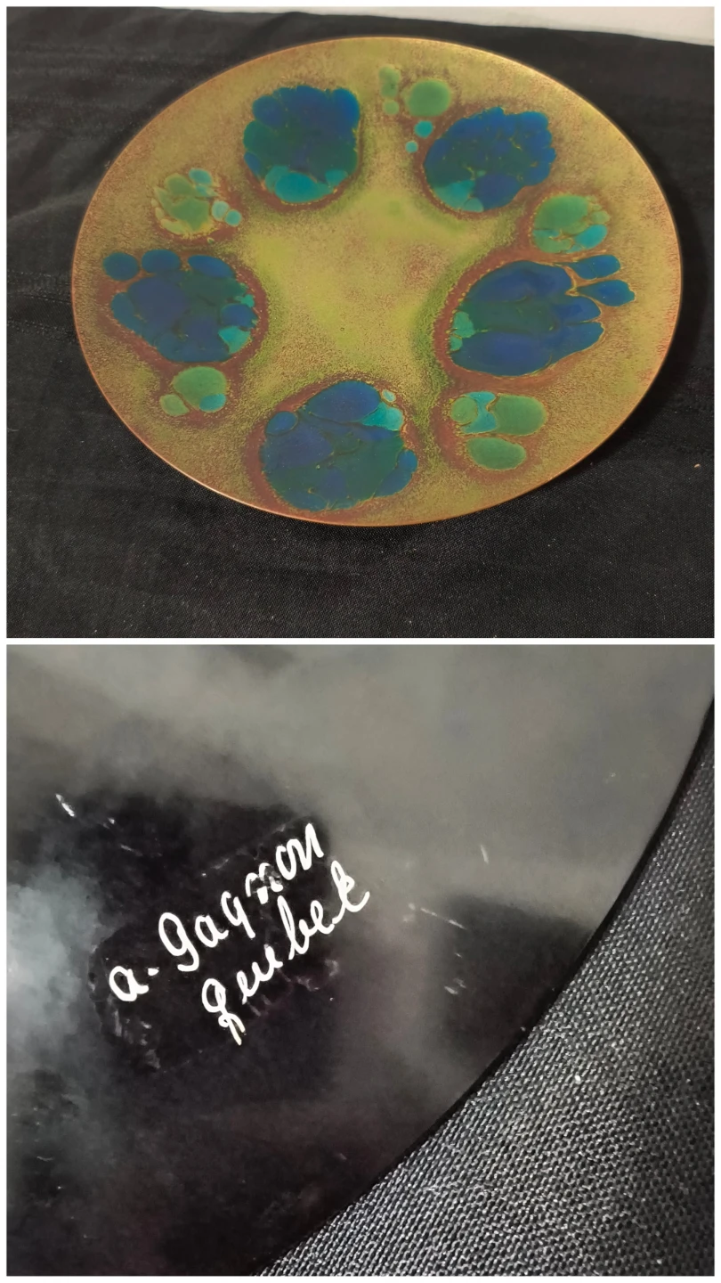 A. Gagnon Quebec Enamel on Copper Art Plate