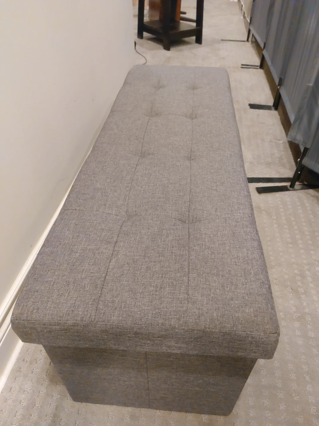 Gray Storage Bench Ottoman - photo 3
