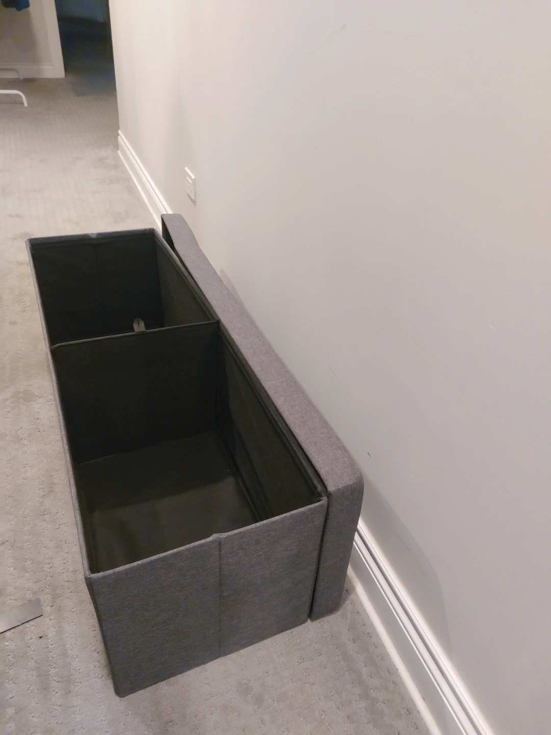 Gray Storage Bench Ottoman - photo 4