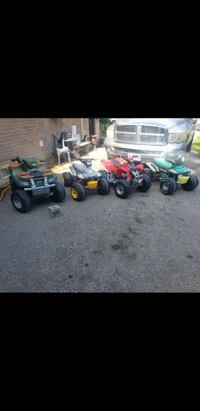Kids Ride-On ATVs - Green and Red