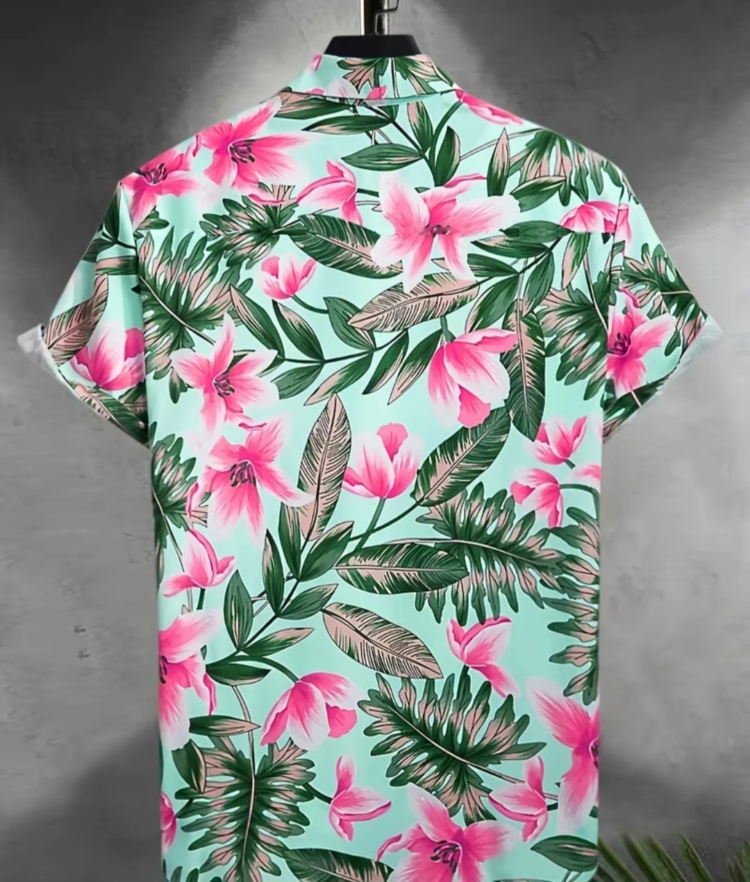 Men's Floral Print Short Sleeve Button-Up Shirt - photo 2