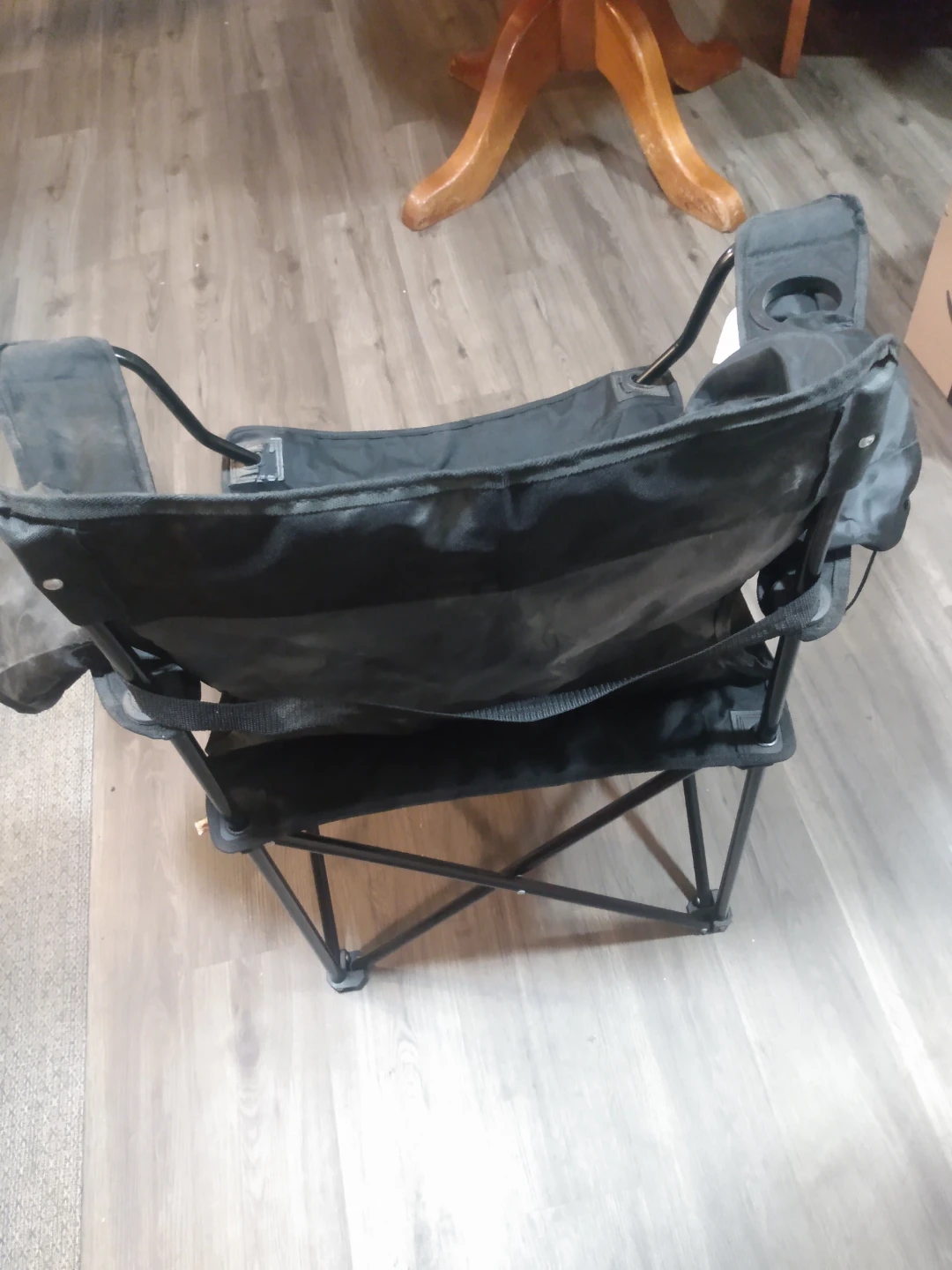 Black Folding Camping Chair with Cup Holder - photo 2